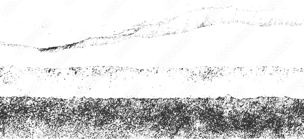 Black and white textured abstract landscape with rough ground and ...