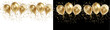 © MariaAlam - PNG image of Golden balloons and confetti create a festive atmosphere perfect for birthday celebrations new year's eve parties and special event decorations