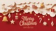 © MDALFI - Merry christmas and happy new year with festive decorations on red background