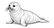 © ieps - Cute baby seal drawing with detailed line art design