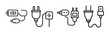 © Fahim - Outline vector set of power plugs and cable chargers
