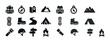 © Coosh448 - Outdoor adventure icons set: camping, hiking, navigation, safety gear