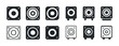 © Влада Яковенко - Set of eleven black speaker icons in various designs