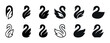 © Svitlana - Elegant swan silhouettes: minimalist logo design collection