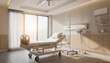 © Ipramana - Modern hospital room interior with a single bed and medical equipment
