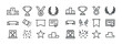 © Влада Яковенко - Outline icons of trophies, medals, certificates, and awards in black and white