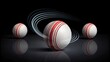 © Meera Graphic  - Dynamic baseballs with motion trails on reflective surface for sports themed designs