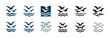 © Coosh448 - Seagull silhouettes and waves: icon set in black and blue variations