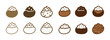 © Coosh448 - Various styles of baked potatoes with toppings icons set
