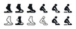© Влада Яковенко - Set of foot and sitting position icons illustrating movement steps