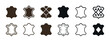 © Влада Яковенко - Various leather texture icons in brown and black silhouettes
