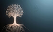 © panophotograph - Cyber Savings Symbol - digital tree growing from luminous circuit roots, metaphorical composition with gradient background.