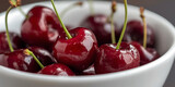 Bowl of fresh red cherries
