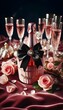© Coffee_Reflections - Luxury pink champagne celebration with romantic rose petals and elegant decor