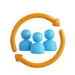 © plekenyikboy - Minimalist 3D People Circle Arrow Refresh Icon Symbol Element