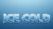 © Ebrahim - Ice cold text effect design element with frosty, frozen, and cracked ice texture on a blue gradient background