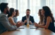 © Jacob - Blurry Team Meeting Background - Soft-focus image of a team meeting with blurred surroundings. High quality