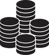 © Ranaart - Stack of coins or casino chips flat icon for games and apps