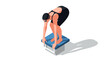 © Santiago - Swimming competition preparation training athlete in diving position illustration