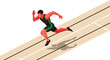 © Santiago - Dynamic athlete sprinting on track for competitive running event design