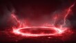 © Oleksandr - An abstract depiction of a circle of light set against a dramatic red backdrop with lightning strikes. A mysterious aura dominates the scene, creating visual interest and excitement.