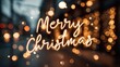 © Jayk - Merry Christmas greeting with bokeh lights and festive holiday cheer
