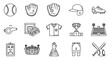 © MdRaselMahmud - Baseball sport equipment and game icons set