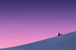 © kornc - A serene scene depicting two individuals silhouetted against a gradient sky of purple hues, set in a vast desert landscape.