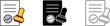 © Hanan - Approved document Icon with stamp and checkmark thin line style vector Illustration, Editable stroke, Modern outline Eps 10 design.