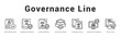 © Mia - Governance Line Modern and clean web banner illustration featuring thematic icons for visual communication