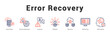 © Mia - Error Recovery Modern and clean web banner illustration featuring thematic icons for visual communication
