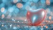 © Rusiaeva.Pgh - Heart shaped pink balloon on glittery surface with soft bokeh for a cute valentine s day theme