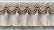 © Jane - Beige tassel border closeup on embroidered trim