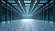 © Meera Graphic  - Modern server room with glowing lights ready for data storage and cloud computing