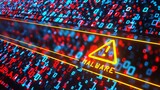 3D illustrastion - Data Matrix Warning Sign System Hacked