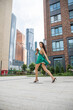 © Andrey_Arkusha - Lady with puppy dog. Young beautiful woman walks with her poodle dog