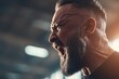 © Archibalttttt - Determined man screaming during intense workout session