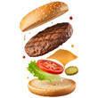 © MINMIN - Delicious burger assembly kitchen setting food photography bright environment close-up view culinary art