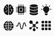 © Fora - Technology icons: brain chip database lightbulb network wave connection grid