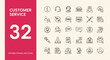© imran - Set of 32 customer service and support line icons for digital and print applications