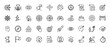 © PixeloAI - Business goal and ambition line icon set. Vector pictograms of target, arrow, flag, compass, and progress, thin linear illustration.