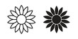 © Abstractor - Sunflower icons in simple black style symbol sign for apps and website