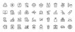 © PixeloAI - Ecology and waste management line icon set. Vector pictograms of recycling, trash bins, pollution, and garbage truck, thin linear illustration.