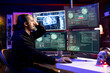 © DC Studio - Hacker does face palm after trying to breach secure systems, seeing access denied popup on PC. Cybercriminal dejected after seeing rejection alert on computer screen, failing to cracks password