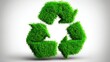 © KohXD - Green recal with grass embedded in a circular loop representing product-service life cycle in sustainable innovation