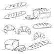 © Parakhat - vector set of bread linear silhouette of different types of bread