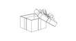 © AFSHANASUFIA - Simple contour gift box with clean uniform lines on a white background