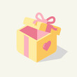 © AMMAMA design - Open Gift Box with Ribbon – Cute Present Illustration