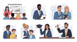© VINA - Vector Icons Set of Diverse Group of People in Business and Education Settings. EPS Editable