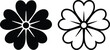 © Vector Store - Set of black rose flower silhouettes floral design elements on white.Vector rose icon. Set of decorative flower silhouettes for your design.Set of decorative rose with leaves. Flower silhoutte.